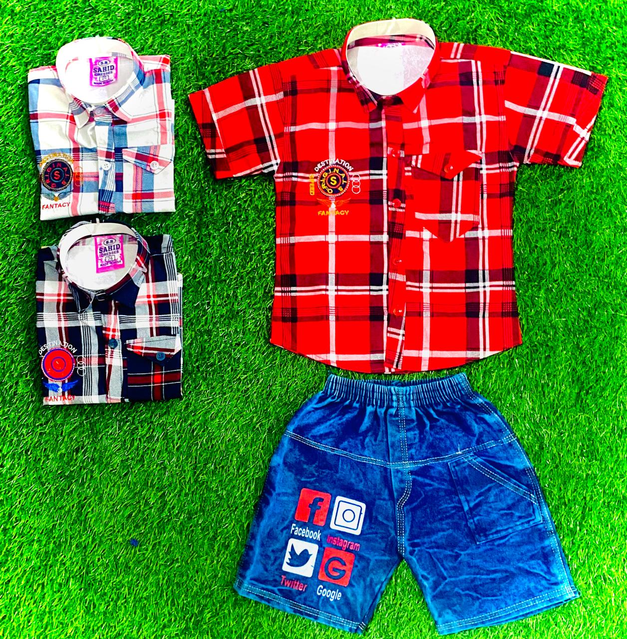 Cheek Shirt pant denim-1